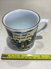 Vintage Royal Worcester Birthday Mug Friday's  Child - Sue Scullard 1990