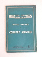 Bus Coach Timetable Bristol Omnibus Co. Country Svcs. 1st May 1960