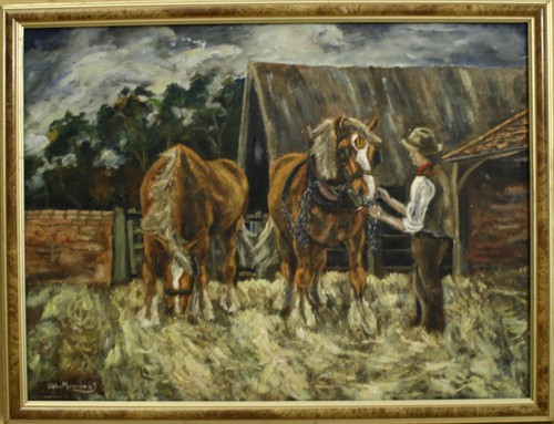 Oil board john munnings - oil,