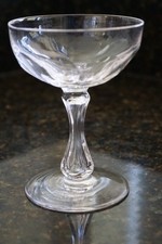 Antique Facet Cut Champagne Saucer with a faceted Hollow Blown Stem - Cap. 150ml