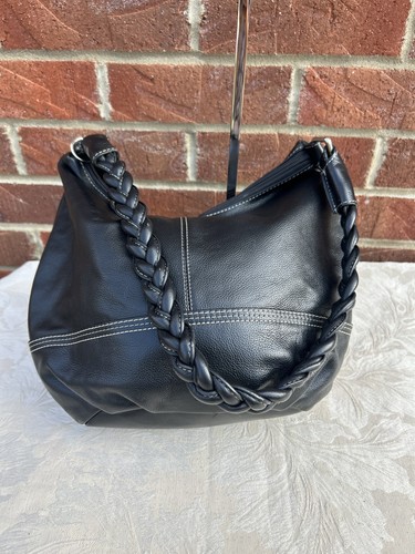 Black vintage real leather - black,