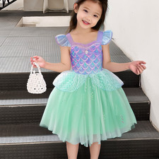 Kids Girls Mermaid Costume Cosply Princess Halloween Party Fancy Dress Up