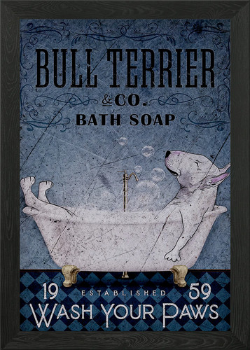 Bull terrier framed wall art - bull,