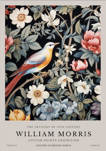 Large size william morris - william, bird