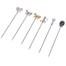 6pcs / Kit Cocktail Sticks Made Of 304 Stainless Steel