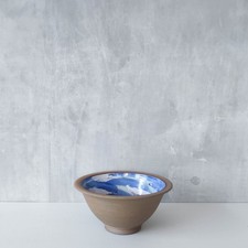 Linda Kinsman Blake of Smailholm Kelso vintage studio pottery blue glazed bowl