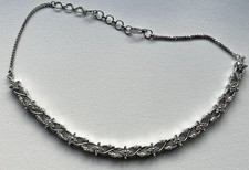 Women’s Artificial Silver And Clear Stone Choker Necklace