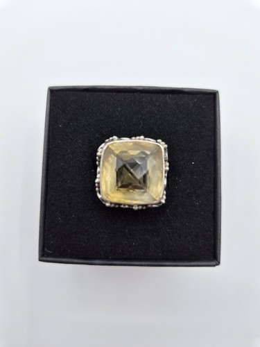 Citrine silver ring size - silver,