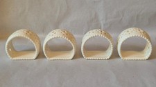 4 Leeds  Ware Pottery Hartley Greens Creamware Napkin rings  6 cm