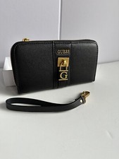 GUESS Black Pebbled Zip Wallet
