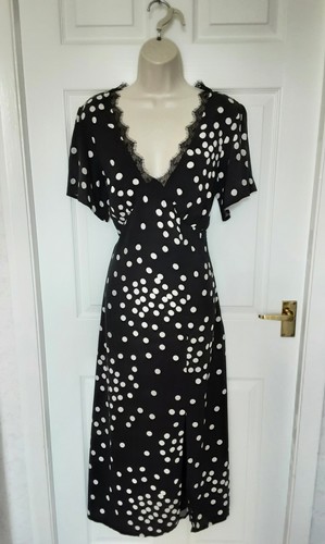 Black polka dot fit - black, flare