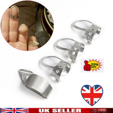 New Adjustable 3 Finger Picks+1 Thumb Pick Acoustic Guitar Banjo Pick (Silver) U