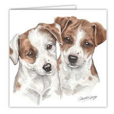 Jack Russell Terrier Puppies greetings card dog blank card dogs Jack Russells