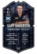 Gary Anderson Small Signed Ultimate PDC DARTS Card INC FREE P&P TO UK ONLY