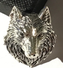 Quality Sterling silver 2d Wild Wolf Animal Brooch 1” Native American Indian New