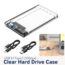 2.5'' SATA HDD/SSD Hard Drive Disk Enclosure - USB 3.1 Caddy Case for Laptop