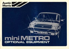 Austin Mini Metro 1980 Optional Equipment Supplementary Information AKM 4751