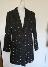 Boohoo Long Jacket Pearl Detailing UK Size 10 New with Tags