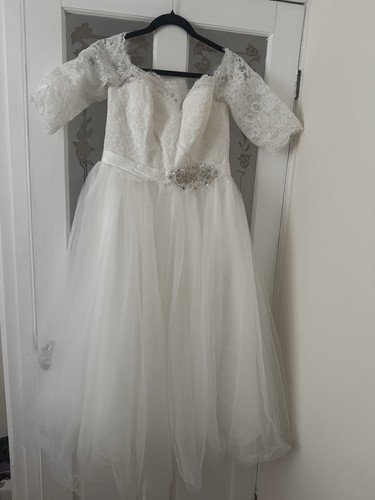 Tea length wedding dress lace - tea,