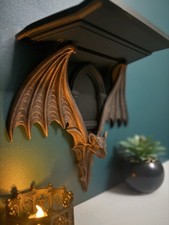 Gothic bat shelf wall decor
