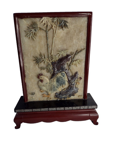 Japanese carved soapstone - carved,