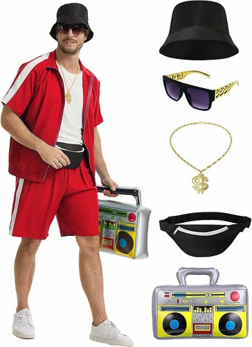 Men 80s costume tracksuit - men's,