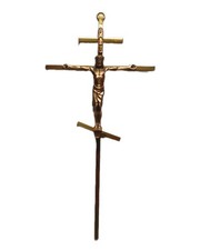 Orthodox Catholic Russian Three Bar Cross Jesus Christ Crucifix Metal