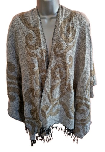Beige poncho reversible sand - beige,