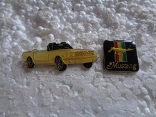 Job lot of 2 Ford Mustang car and emblem (2) metal lapel pins