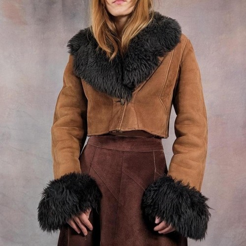Vintage leather shearling wool - shearling,