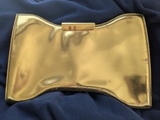 Gold Patent Leather Alexander McQueen Squeeze It Clutch