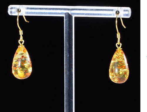 Tjc amber water drop dangle - amber,