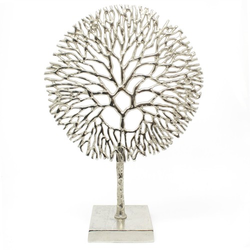 Silver coral sculpture - silver,