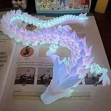 Divine Dragon Statue 3D Printed Night Light Sculpture Aquarium Bedroom Ornament*