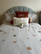 Next Baby Blue Velvet Mermaid Shell Bed Frame Small Double