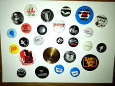 Vintage 70s 80s pin badges - Madness, Simple Minds, Associates, Ultravox,Paiste.