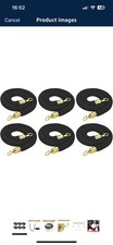 4 Feet Black Velvet Stanchion Rope, 6 Pack Crowd Control Barrier Rope, Golden