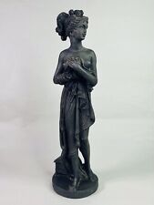 Black Basalt Style Resin Neo Classical Semi Naked Greek Women Figurine / Statue