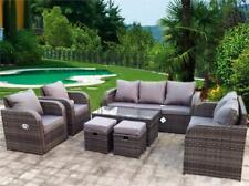 NEW RATTAN GARDEN WICKER OUTDOOR CONSERVATORY CORNER SOFA FURNITURE SET RECLINER