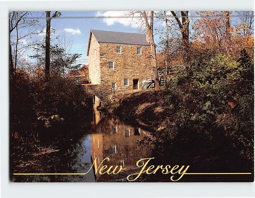 Postcard grist mill route - mill, on