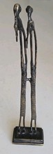 VINTAGE AFRICAN BRONZE FIGURINES ELONGATED GIACOMETTI STYLE