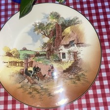 Royal Doulton Rustic England Plate Round. D6297.  J 12. Mending A Wicker Chair