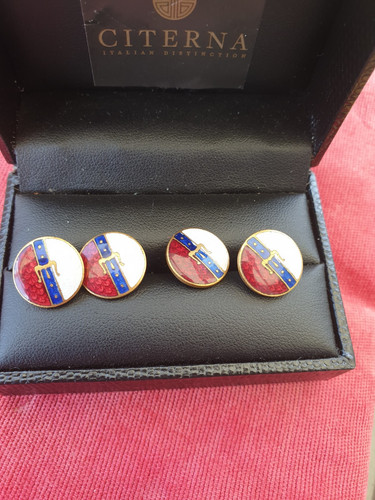 French enamelled buttons - enamelled,