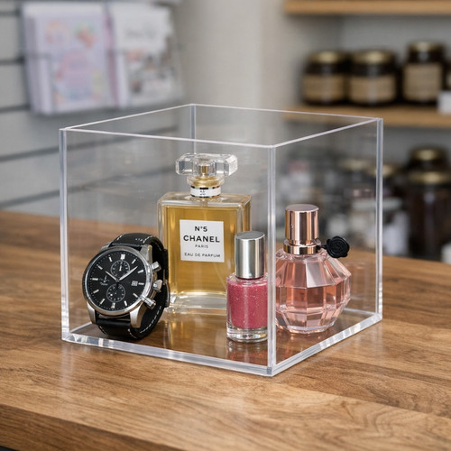 Clear acrylic display cube - clear,