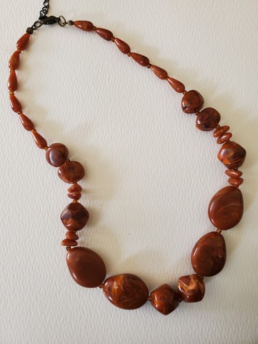 Vintage amber coloured beads - vintage,