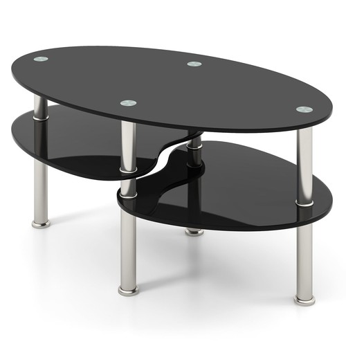 Tempered glass coffee table - table, 3