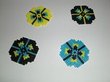 HANDMADE MINI HAMA BEADS FRIDGE MAGNETS CHIC & SHABBY DESIGN X 4 - SET 1