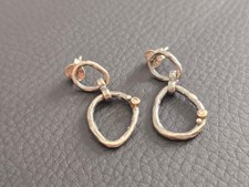 Danish 925 Sterling Silver  & Gold Earrings