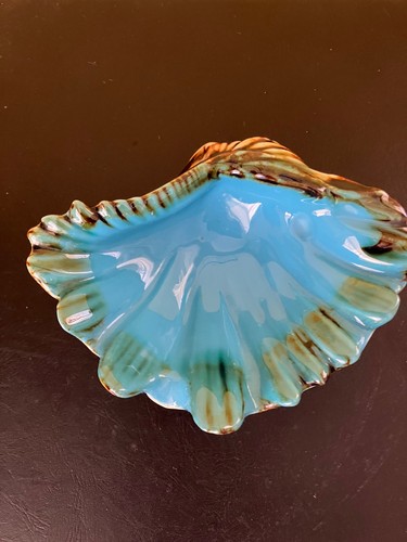 Vintage majolica clam shell - clam,