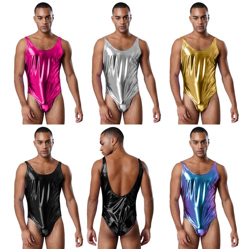 Men metallic shiny swimsuit - men's,